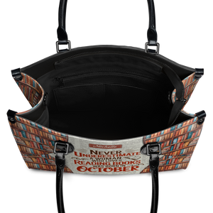 Black Interior -  Never Underestimate A Woman Who Loves Reading Was Born In HHRZ26103980NJ Leather Bag