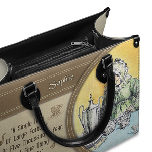 Black Interior -  Pride And Prejudice A Single Man Of Large Fortune Four Or Five Thousand A Year What A Fine Thing For Our Girls NQAY1003001A Leather Bag