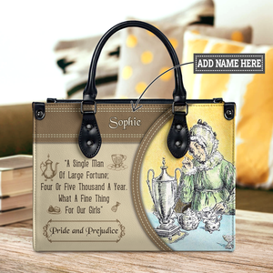 Black Interior -  Pride And Prejudice A Single Man Of Large Fortune Four Or Five Thousand A Year What A Fine Thing For Our Girls NQAY1003001A Leather Bag