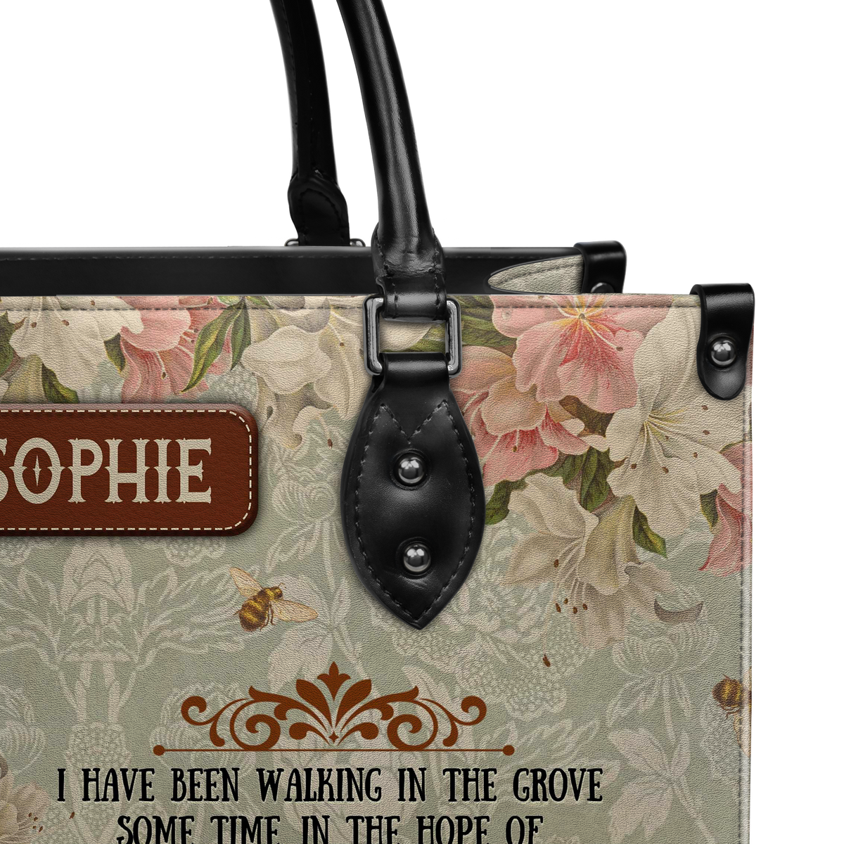 Black Interior -  Pride And Prejudice I Have Been Walking In The Grove Some Time NQAY1303003A Leather Bag