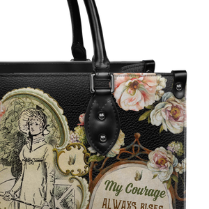 Black Interior -  Pride And Prejudice My Courage Always Rises With Every Attempt To Intimidate Me NQAY0903005A Leather Bag