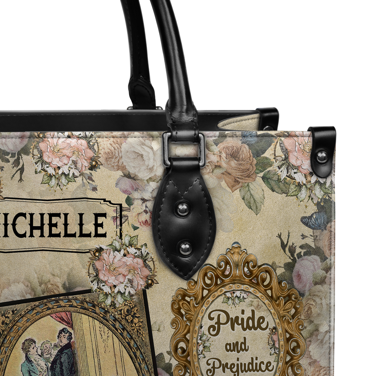 Black Interior -  Pride And Prejudice She Is Tolerable NQAY1303002A Leather Bag