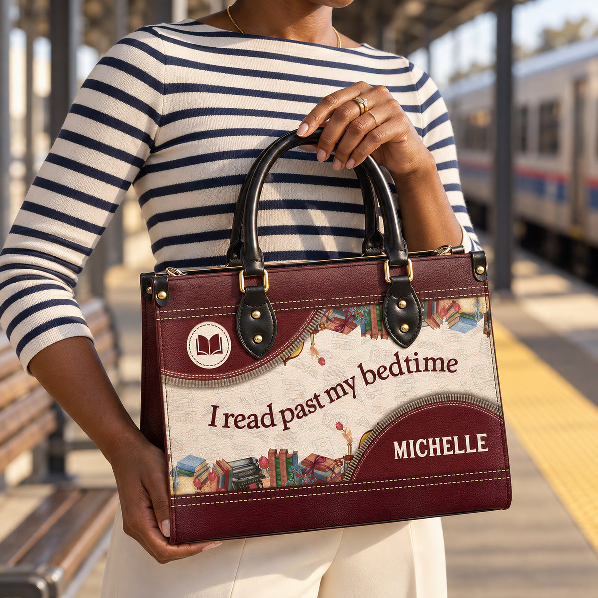 I Read Past My Bedtime HTRZ20112129HD Leather Bag