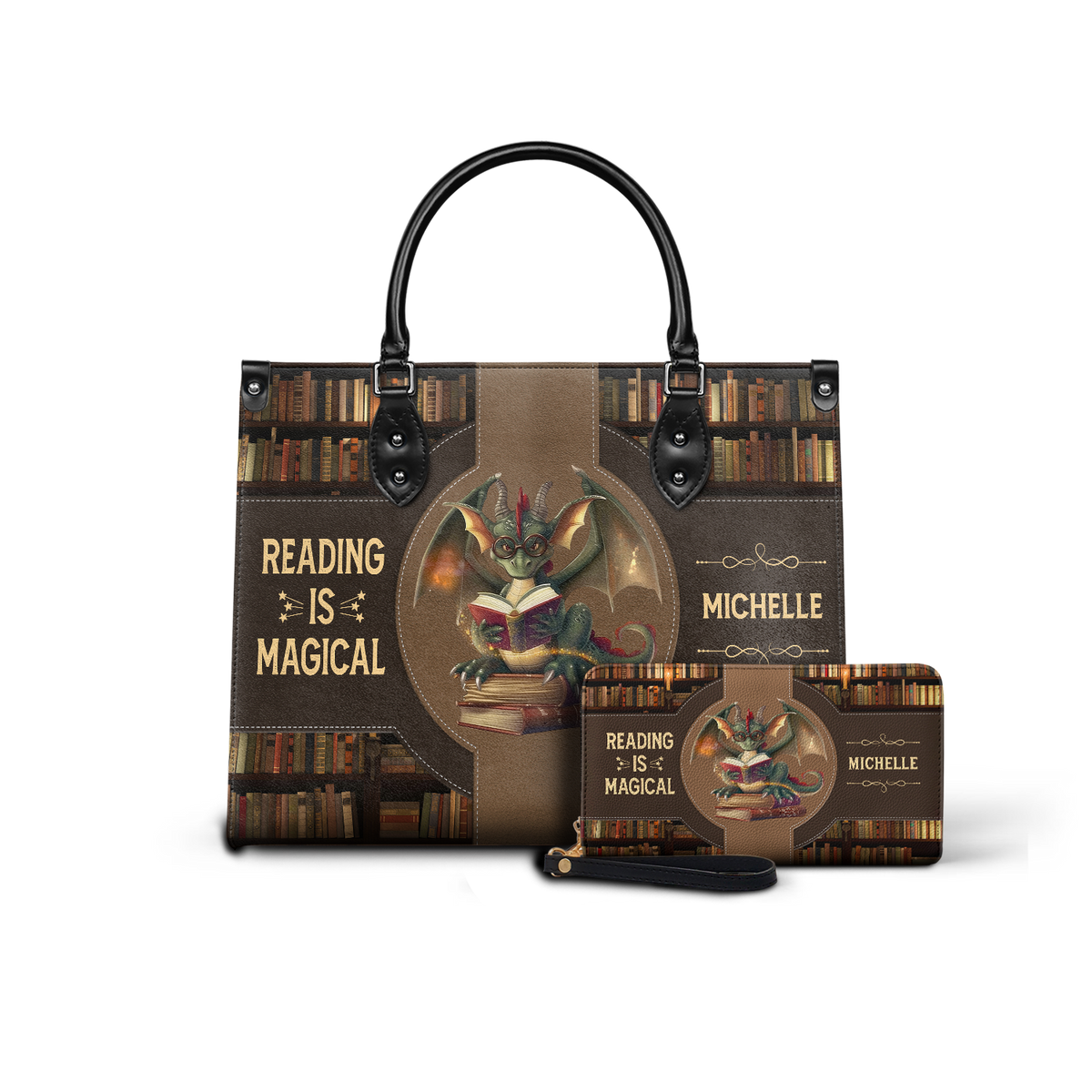 Black Interior -  Reading Is Magical HTRZ02046467RY Leather Bag