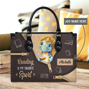 Black Interior -  Reading Is My Favorite Sport HHRZ03080525NW Leather Bag