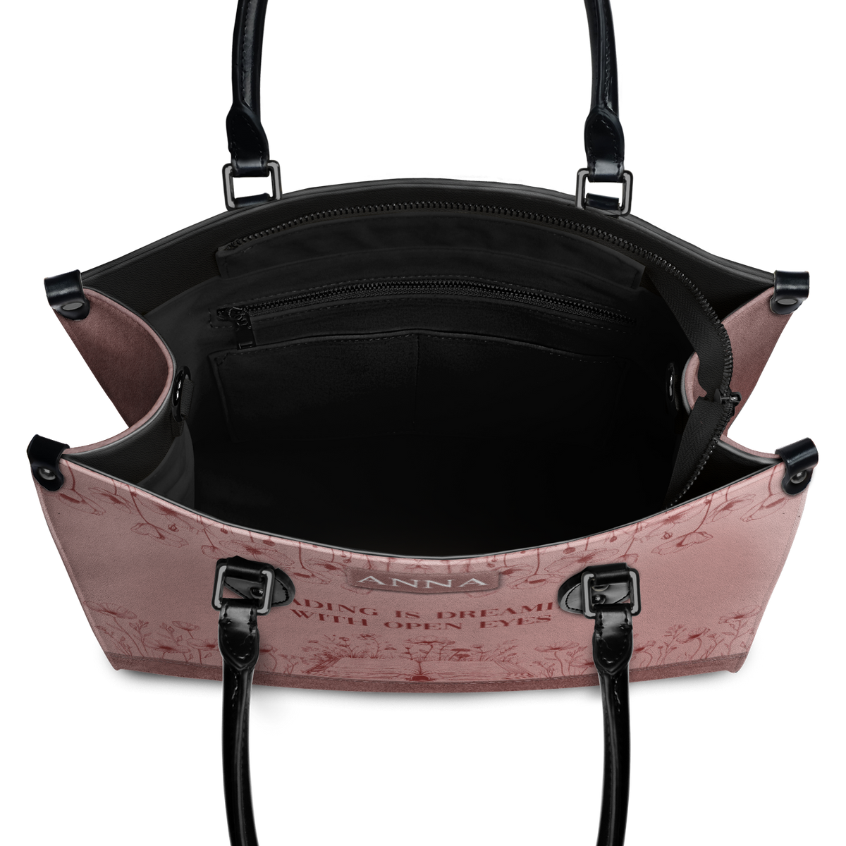 Black Interior -  Custom Quote Minimalist HTRZ29076183TW Leather Bag