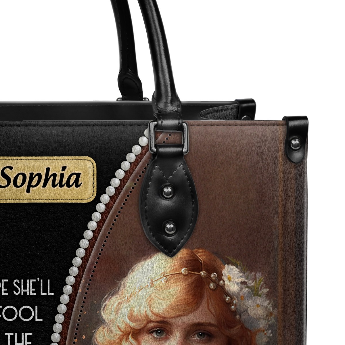 Black Interior -  The Great Gatsby F Scott Fitzgerald Daisy A Beautiful Little Fool TTLZ2202001A Leather Bag