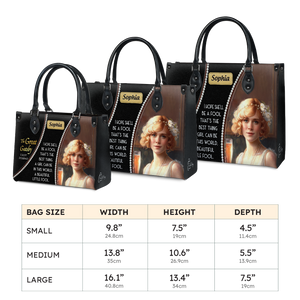 Black Interior -  The Great Gatsby F Scott Fitzgerald Daisy A Beautiful Little Fool TTLZ2202001A Leather Bag