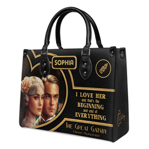 Black Interior -  The Great Gatsby F Scott Fitzgerald I Love Her TTLZ2102004A Leather Bag