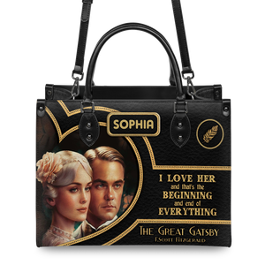 Black Interior -  The Great Gatsby F Scott Fitzgerald I Love Her TTLZ2102004A Leather Bag