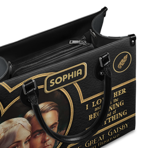 Black Interior -  The Great Gatsby F Scott Fitzgerald I Love Her TTLZ2102004A Leather Bag