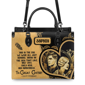 Black Interior -  The Great Gatsby F Scott Fitzgerald Love Could Heal Our Brokenness TTLZ2202002A Leather Bag