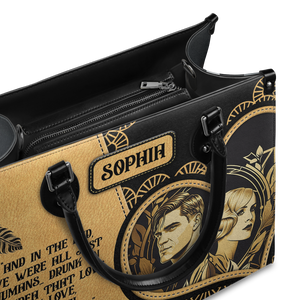 Black Interior -  The Great Gatsby F Scott Fitzgerald Love Could Heal Our Brokenness TTLZ2202002A Leather Bag