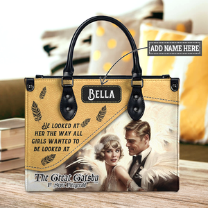 Black Interior -  The Great Gatsby F Scott Fitzgerald The Way He Looks At Her TTLZ2202004A Leather Bag
