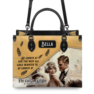Black Interior -  The Great Gatsby F Scott Fitzgerald The Way He Looks At Her TTLZ2202004A Leather Bag