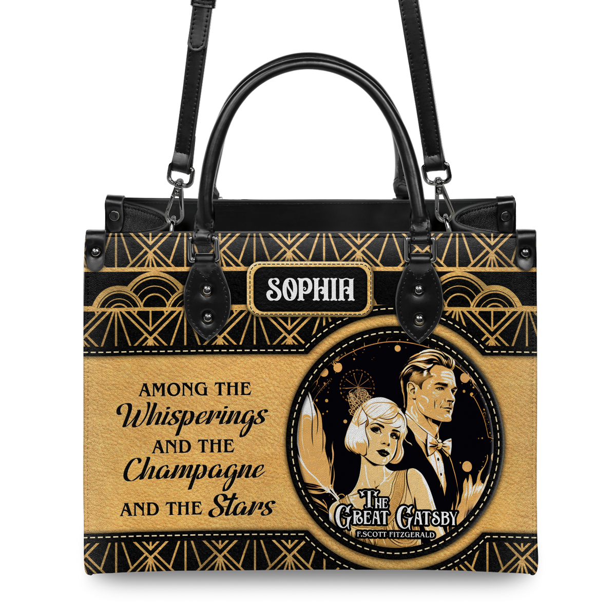 Black Interior -  The Great Gatsby F Scott Fitzgerald The Whisperings The Champagne And The Stars TTLZ2202003A Leather Bag
