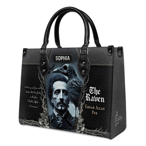 Black Interior -  The Raven Edgar Allan Poe And My Soul From Out That Shadow TTLZ1902001A Leather Bag