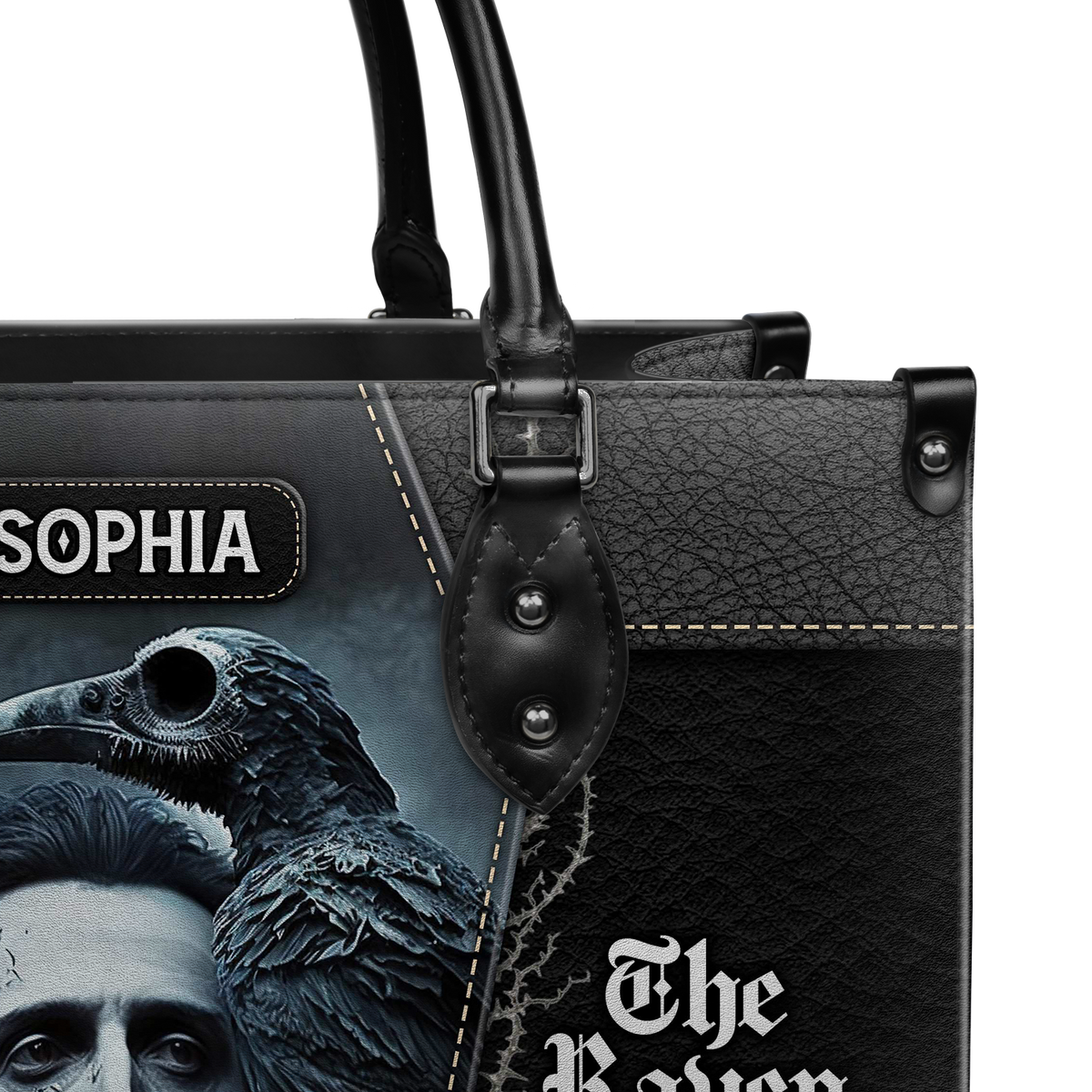 Black Interior -  The Raven Edgar Allan Poe And My Soul From Out That Shadow TTLZ1902001A Leather Bag