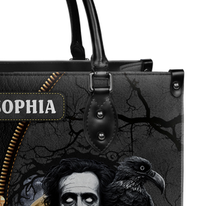 Black Interior -  The Raven Edgar Allan Poe I Become Insane With Long Intervals Of Horrible Sanity TTLZ2102001A Leather Bag
