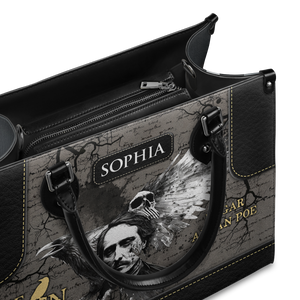 Black Interior -  The Raven Edgar Allan Poe Skull Gothic TTLZ2102002A Leather Bag