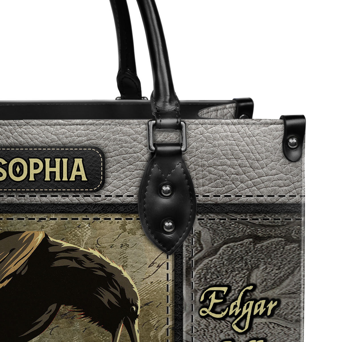 Black Interior -  The Raven Edgar Allan Poe TTLZ1802007A Leather Bag