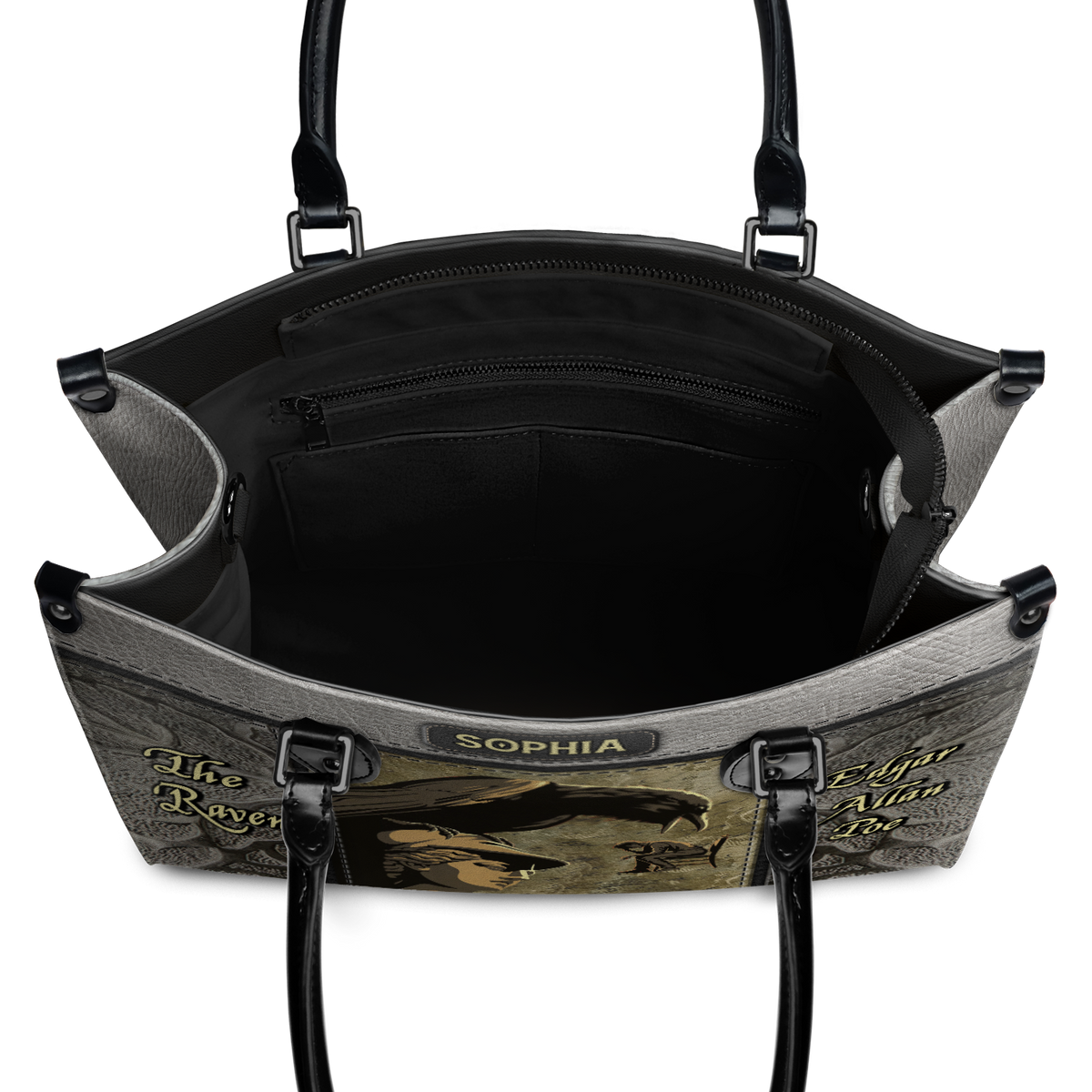 Black Interior -  The Raven Edgar Allan Poe TTLZ1802007A Leather Bag