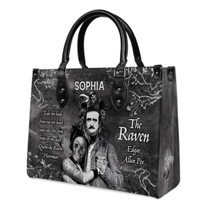 Black Interior -  The Raven Edgar Allan Poe Take Thy Break From Out My Heart TTLZ2102003A Leather Bag