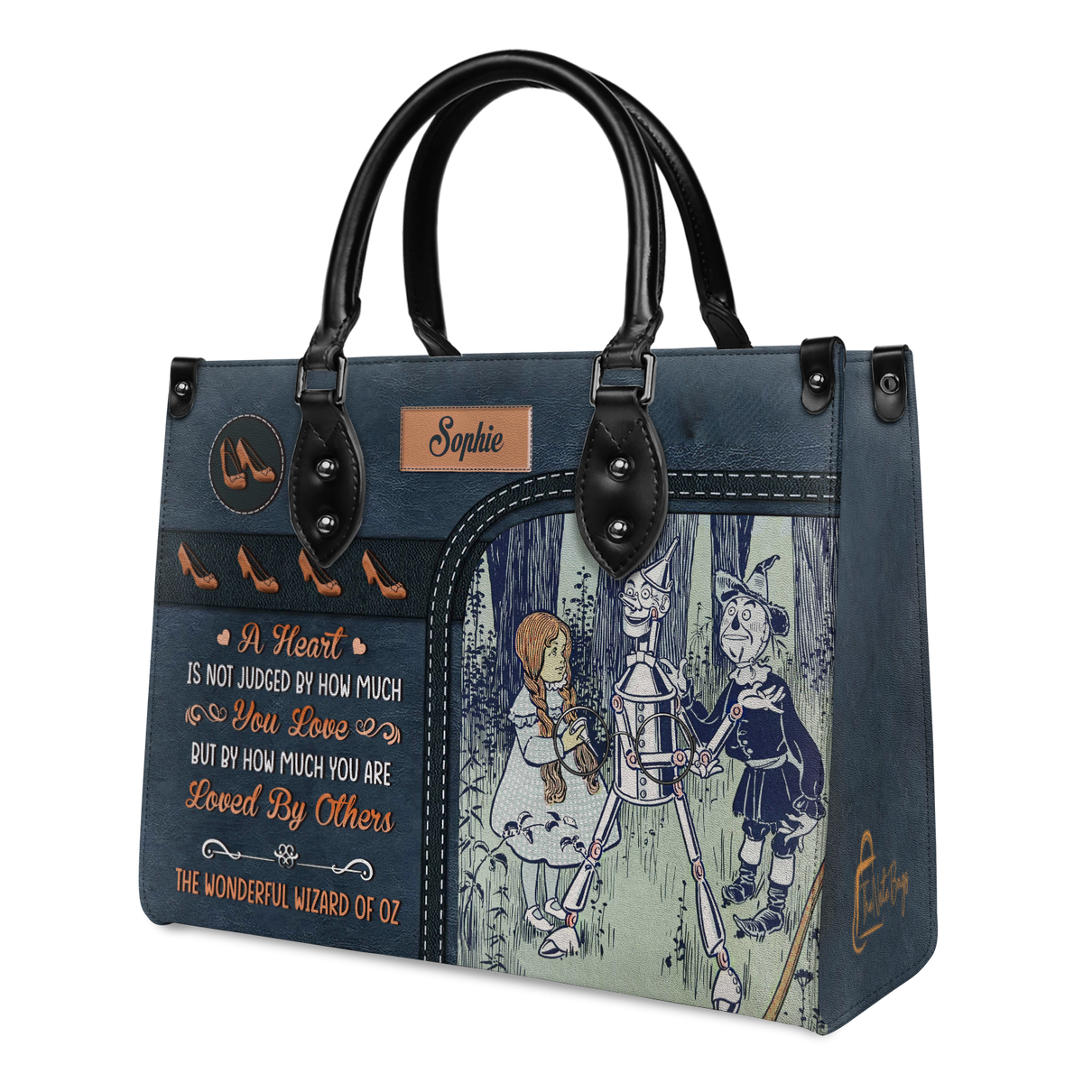 Black Interior -  The Wonderful Wizard Of Oz A Heart Is Not Judged By How Much You Love NQAY1003004A Leather Bag