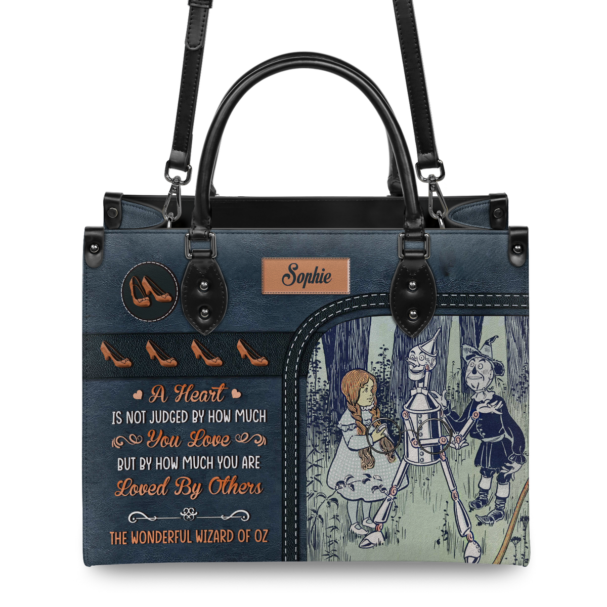 Black Interior -  The Wonderful Wizard Of Oz A Heart Is Not Judged By How Much You Love NQAY1003004A Leather Bag