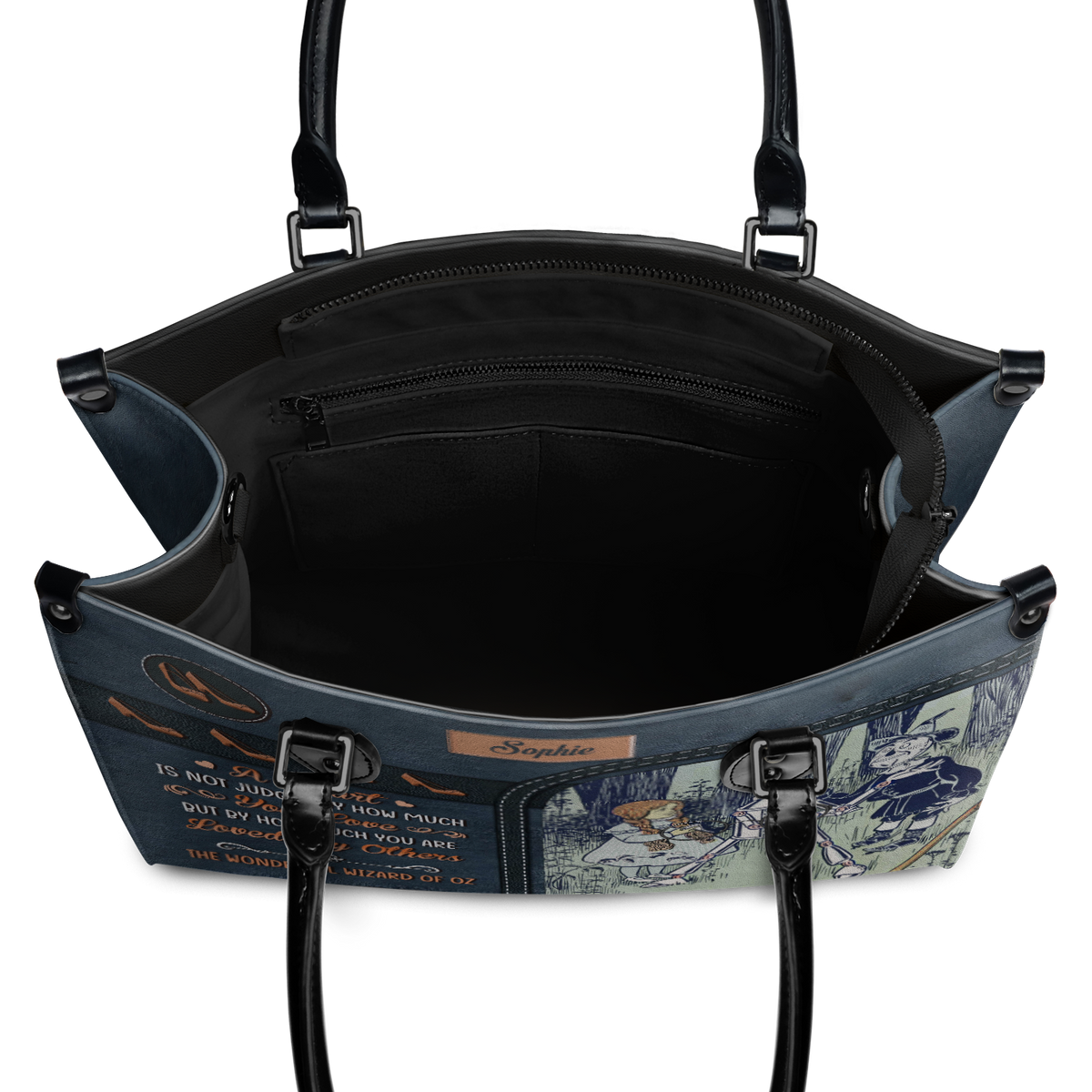 Black Interior -  The Wonderful Wizard Of Oz A Heart Is Not Judged By How Much You Love NQAY1003004A Leather Bag