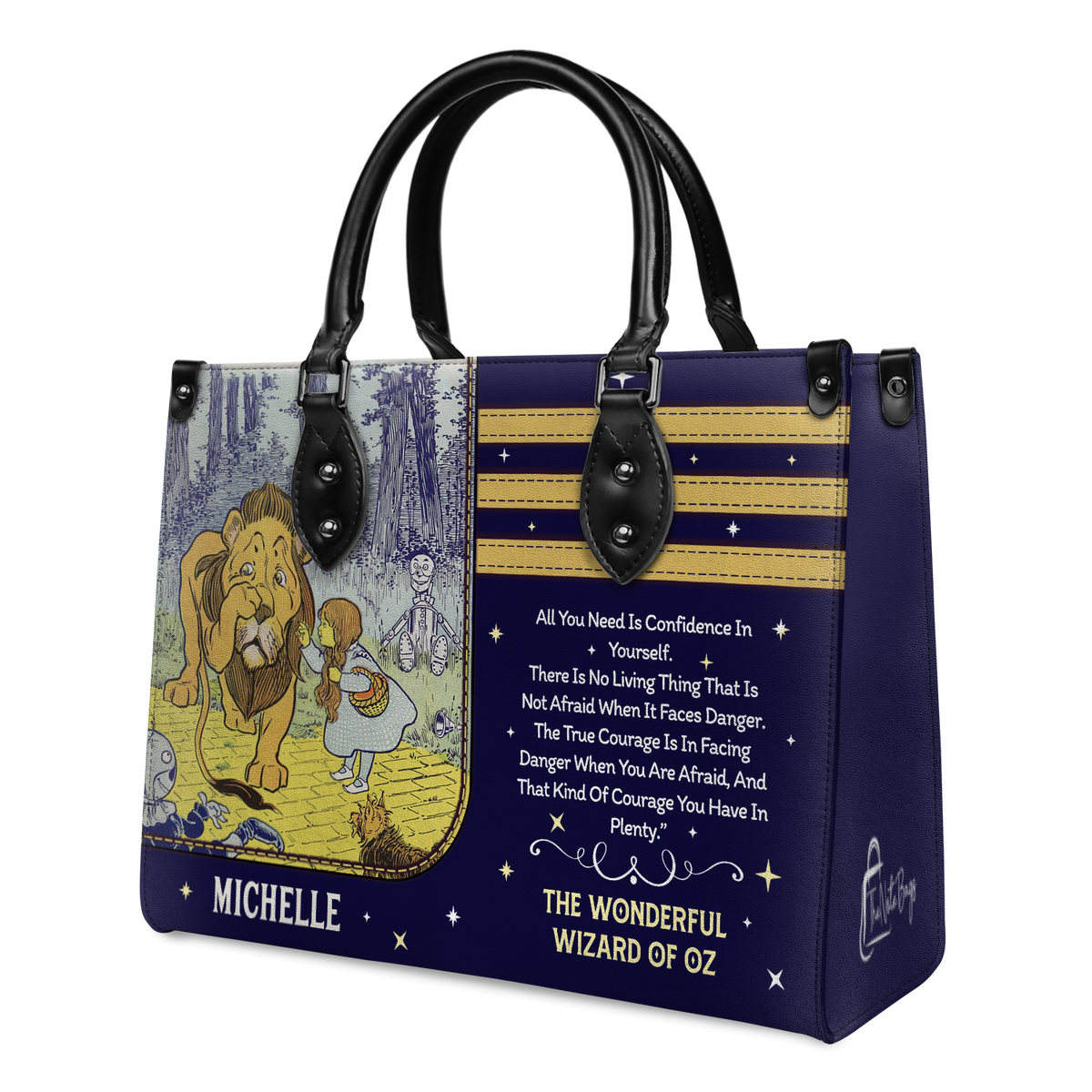 Black Interior -  The Wonderful Wizard Of Oz All You Need Is Confidence In Yourself NQAY1003002A Leather Bag