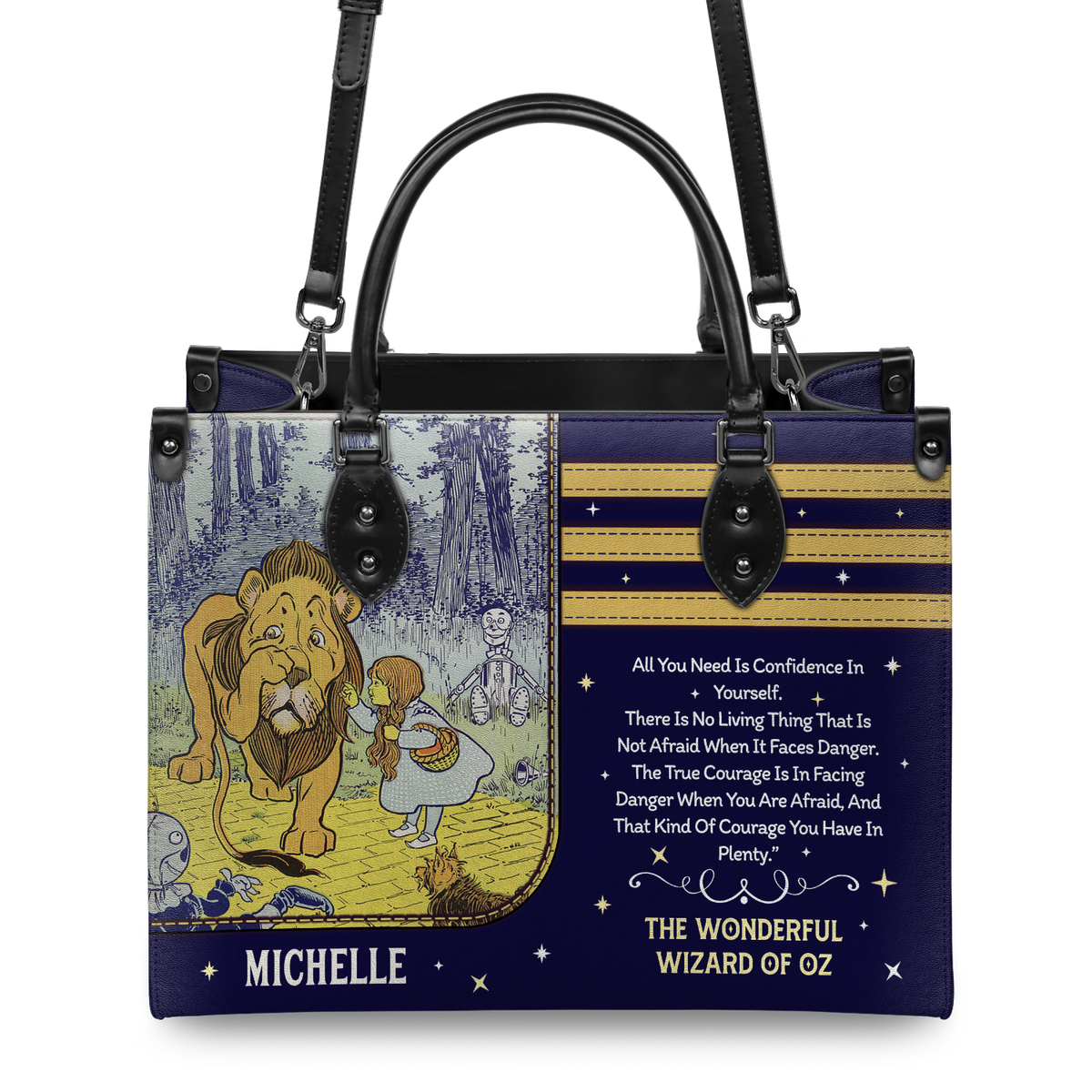 Black Interior -  The Wonderful Wizard Of Oz All You Need Is Confidence In Yourself NQAY1003002A Leather Bag