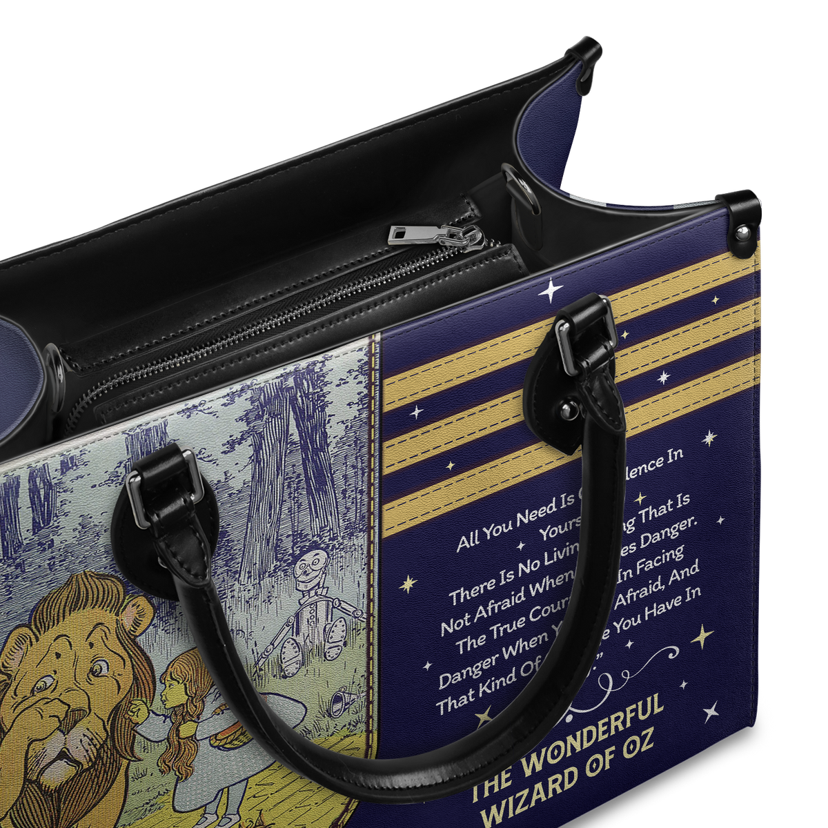 Black Interior -  The Wonderful Wizard Of Oz All You Need Is Confidence In Yourself NQAY1003002A Leather Bag