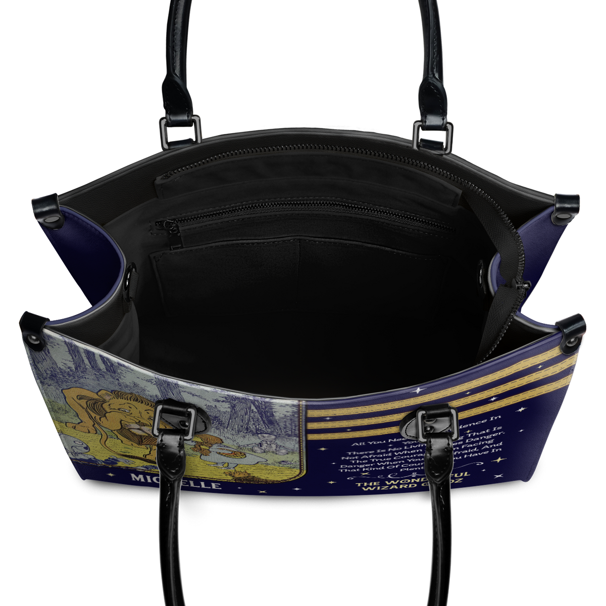Black Interior -  The Wonderful Wizard Of Oz All You Need Is Confidence In Yourself NQAY1003002A Leather Bag