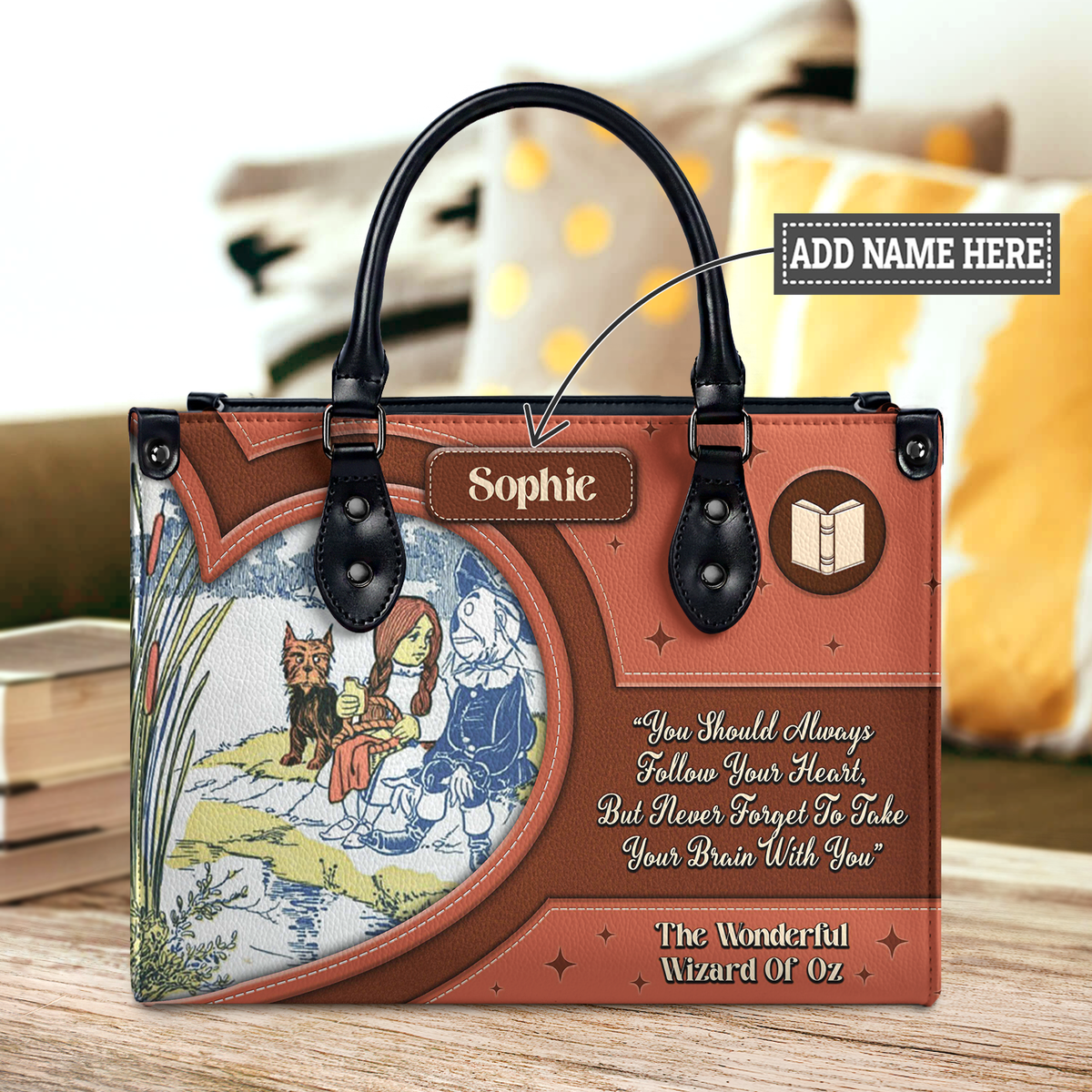 Black Interior -  The Wonderful Wizard Of Oz You Should Always Follow Your Heart NQAY1301001A Leather Bag