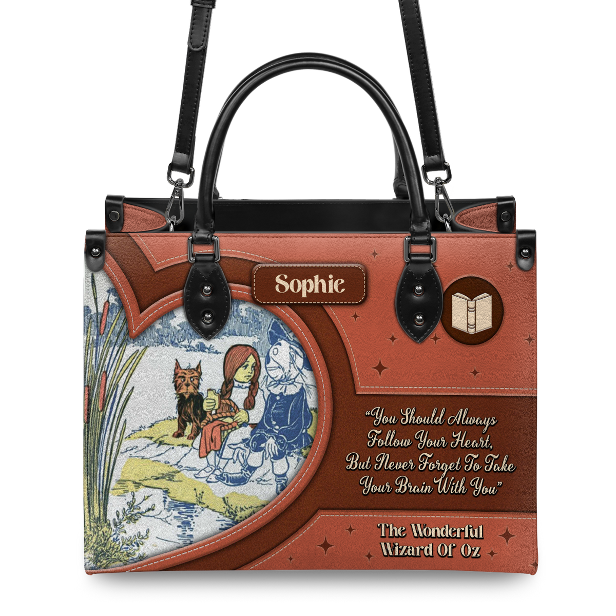 Black Interior -  The Wonderful Wizard Of Oz You Should Always Follow Your Heart NQAY1301001A Leather Bag