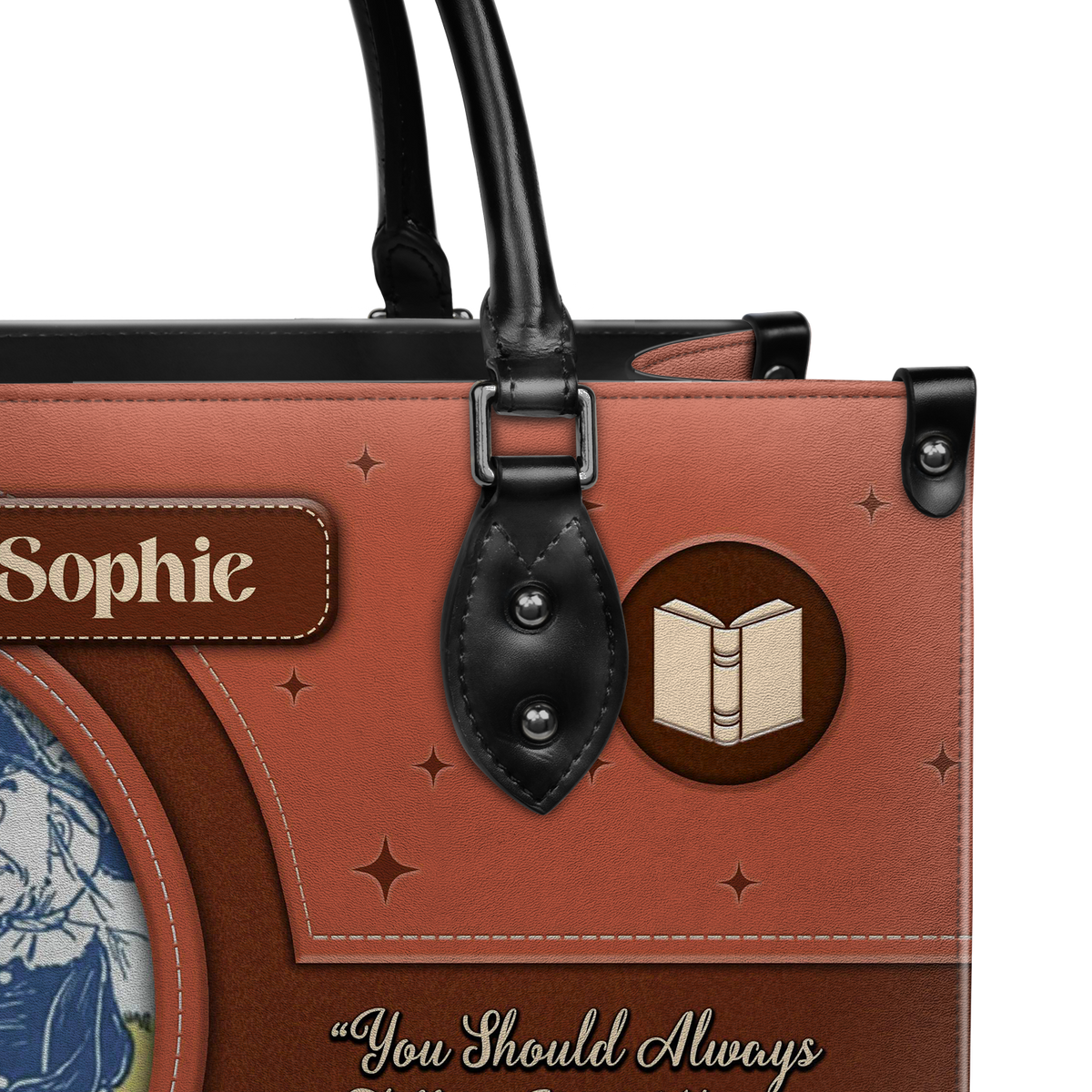 Black Interior -  The Wonderful Wizard Of Oz You Should Always Follow Your Heart NQAY1301001A Leather Bag