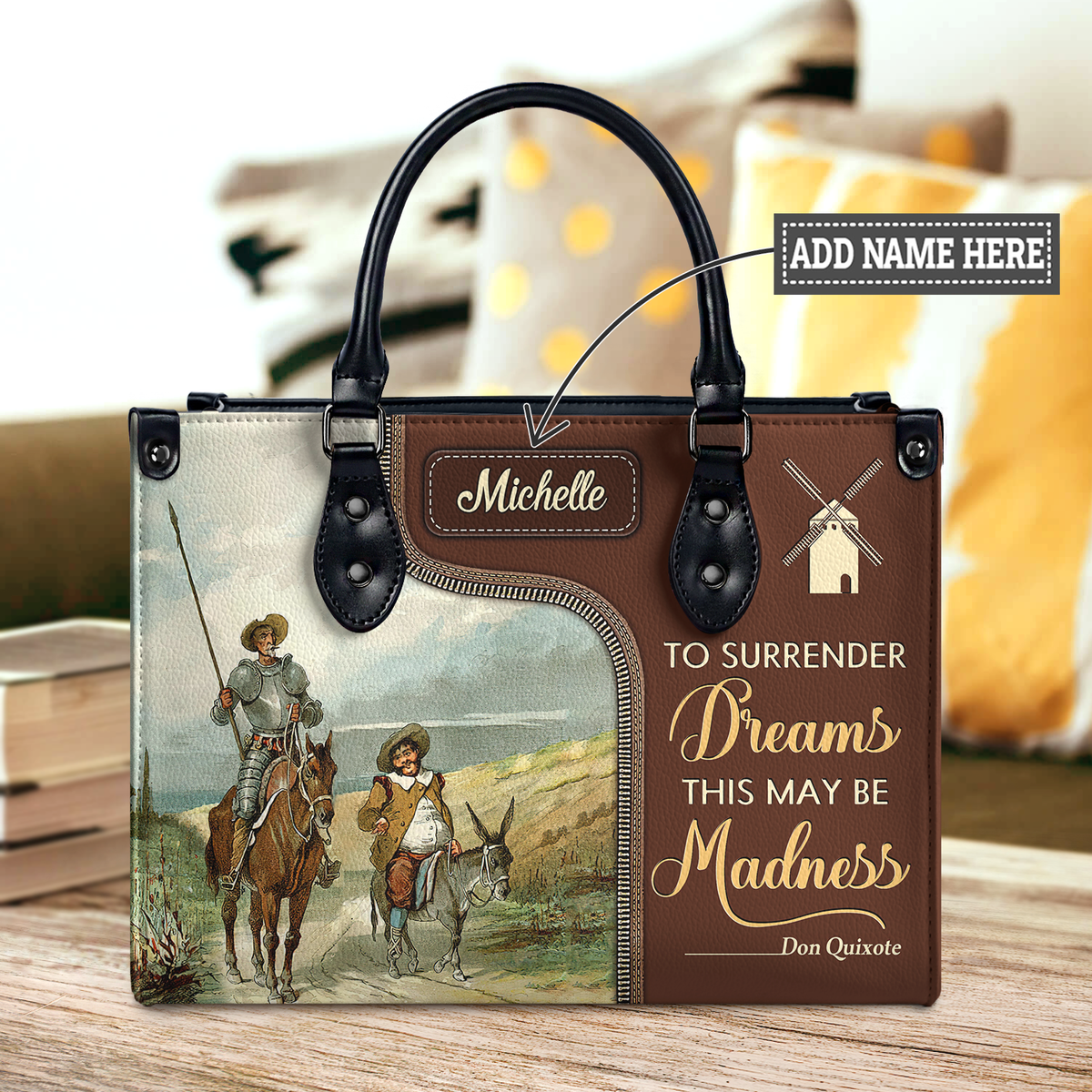 Black Interior -  To Surrender Dreams This May Be Madness NNRZ0903002A Leather Bag