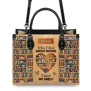 Black Interior -  When I Think About Books I Touch My Shelf DNRZ1802001A Leather Bag
