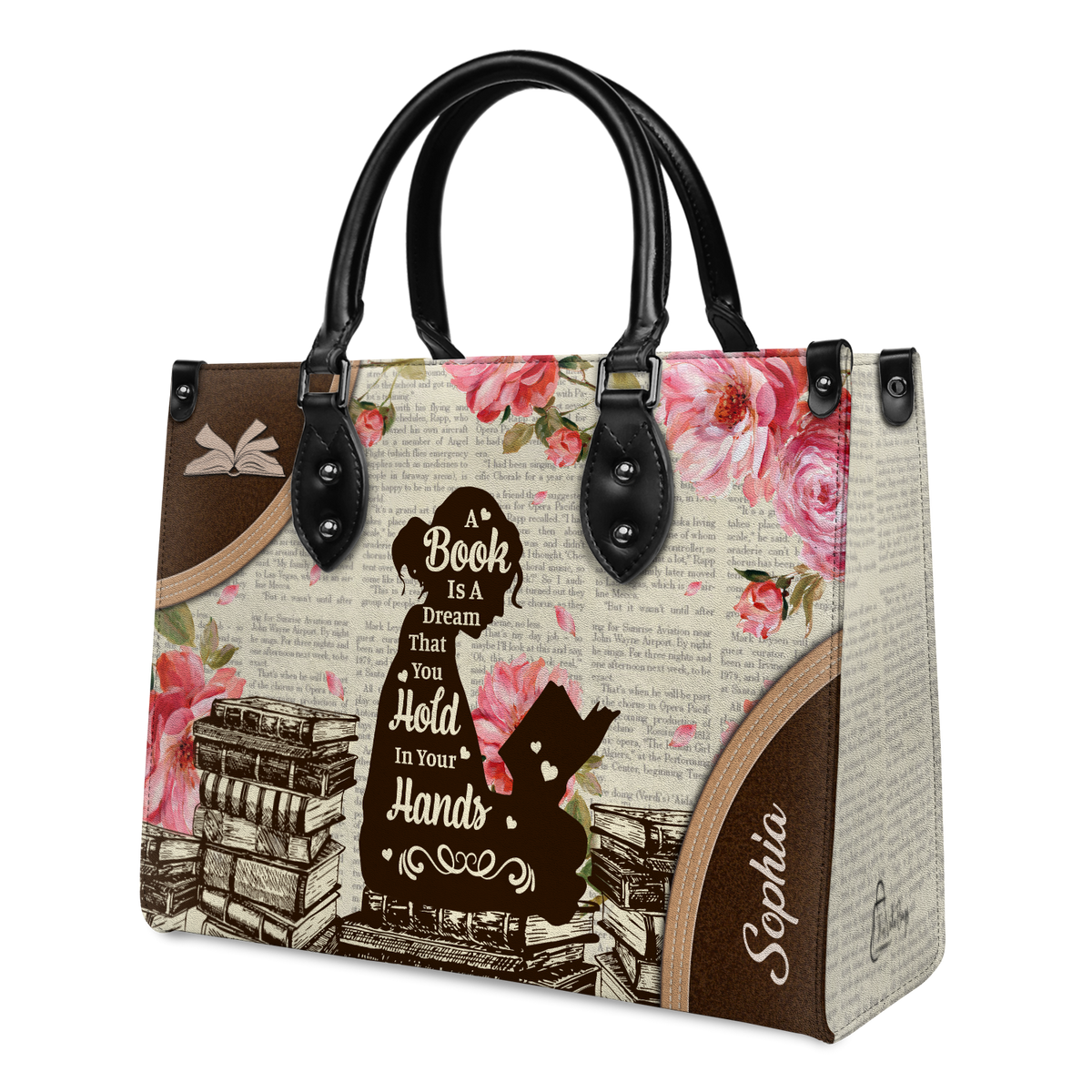 Black Interior -  A Book Is A Dream That You Hold In Your Hands NQAY1702002A Leather Bag