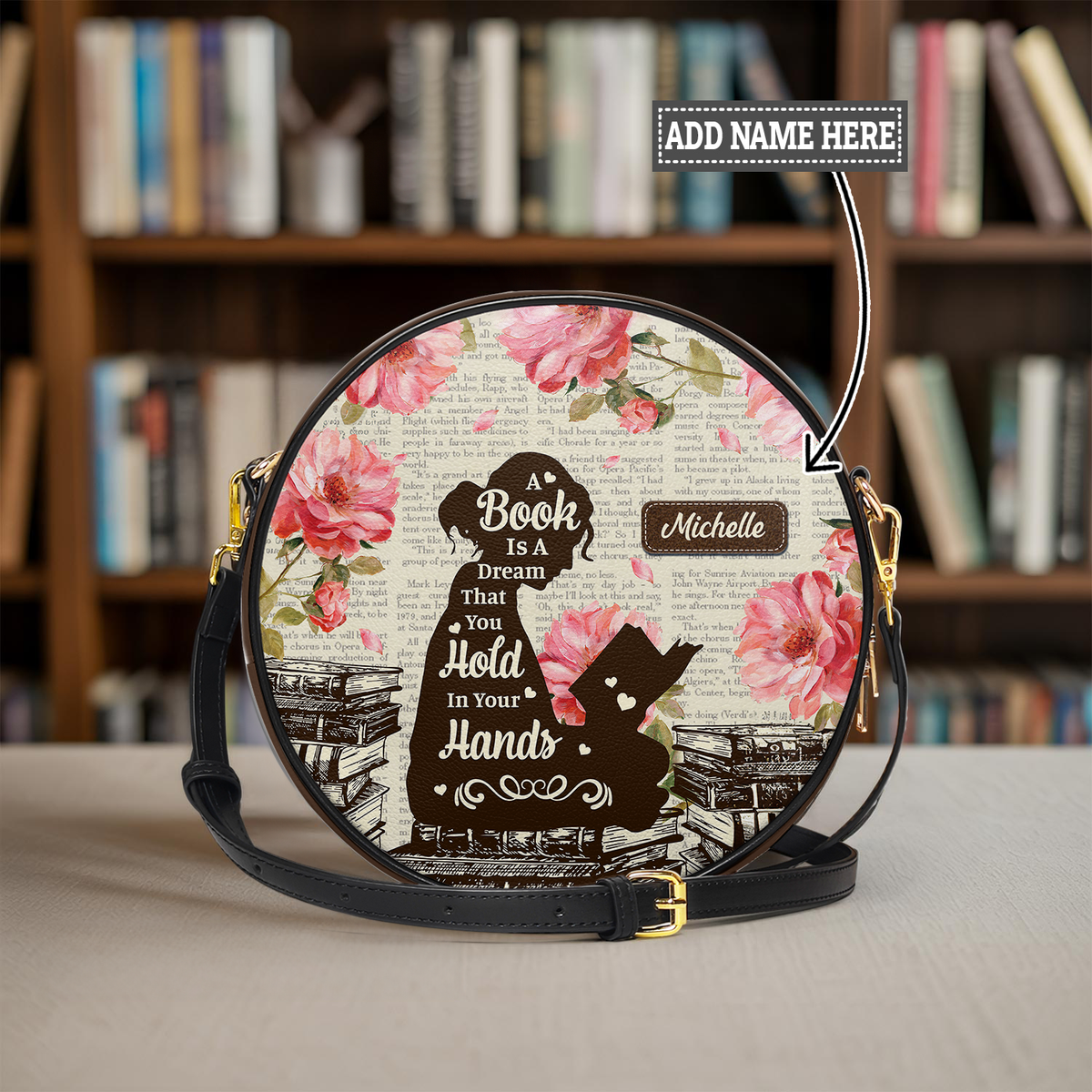 A Book Is A Dream That You Hold In Your Hands HHRZ12083471GC Circle Crossbody Bag