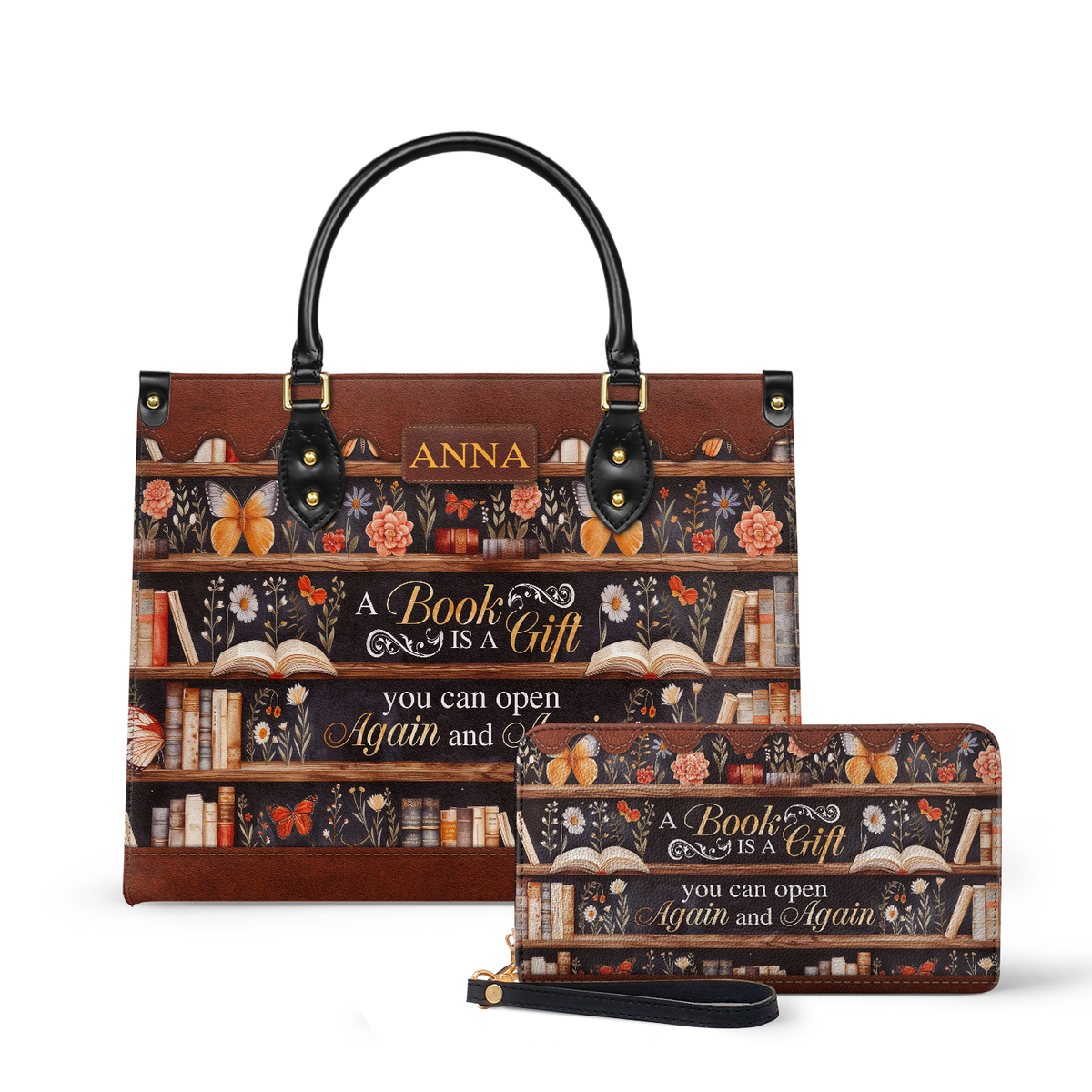 Custom Quote Bookshelf HTRZ29079978JK Leather Bag