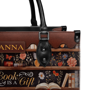 Black Interior -  Custom Quote Bookshelf HTRZ29079978JK Leather Bag
