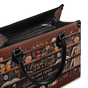 Black Interior -  Custom Quote Bookshelf HTRZ29079978JK Leather Bag