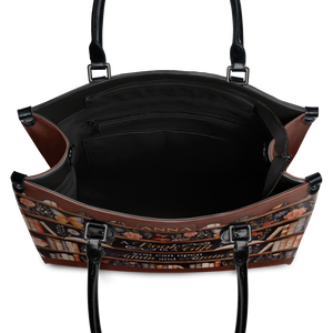 Black Interior -  Custom Quote Bookshelf HTRZ29079978JK Leather Bag