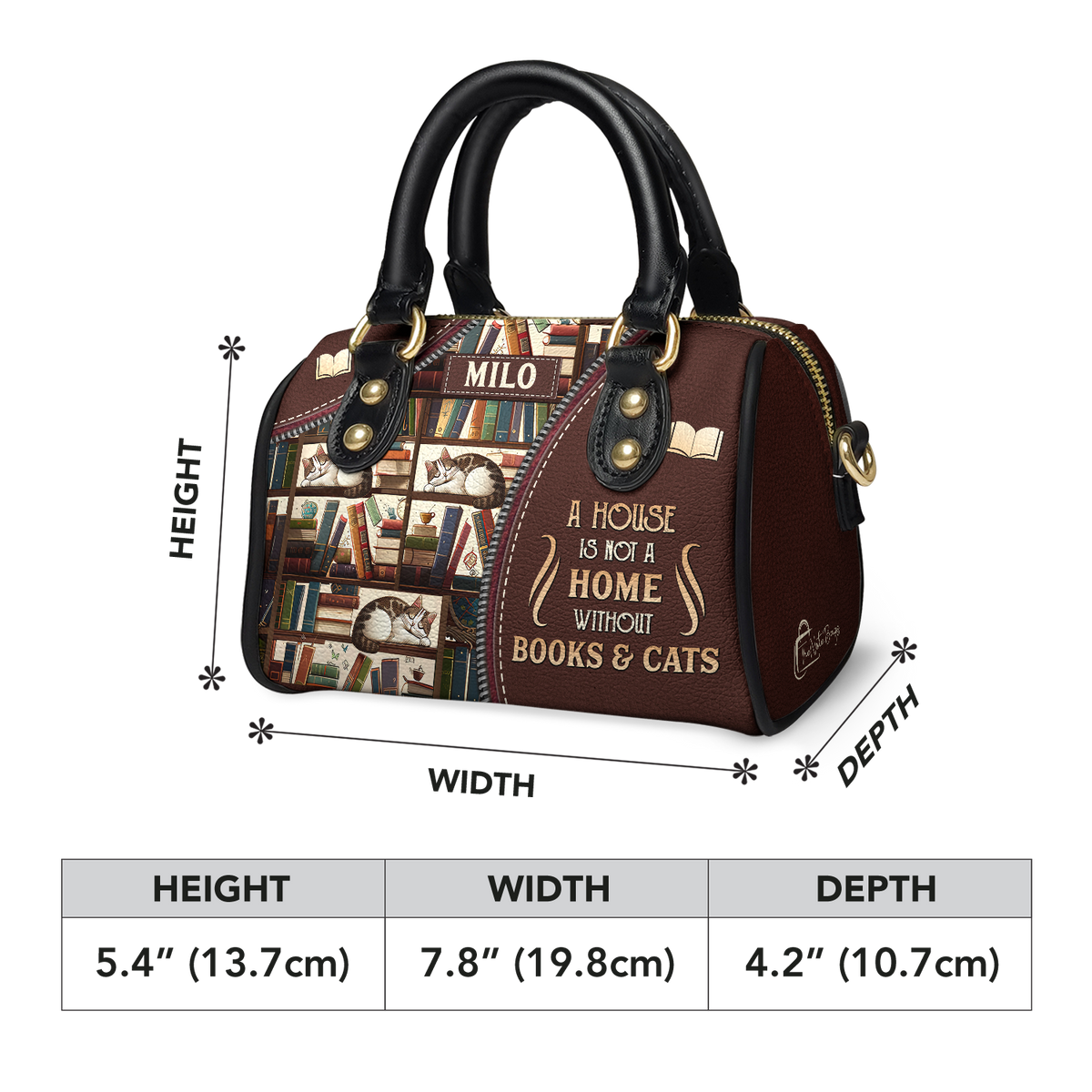 A House Is Not A Home Without Books And Cats DNRZ22080458DP Mini Satchel