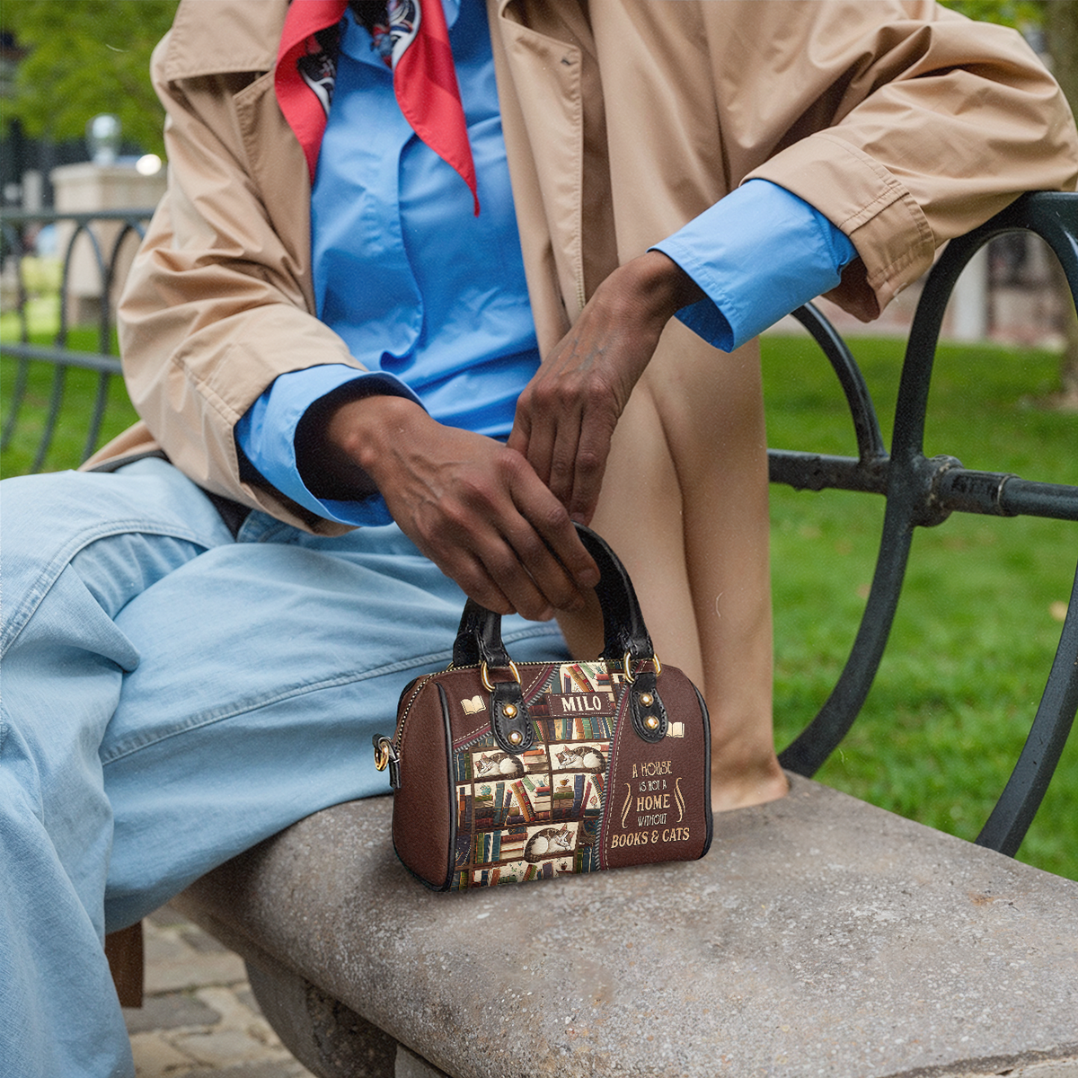 A House Is Not A Home Without Books And Cats DNRZ22080458DP Mini Satchel