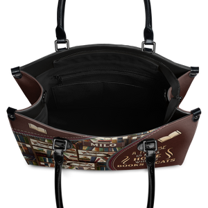 Black Interior -  A House Is Not A Home Without Books And Cats DNRZ1802003A Leather Bag