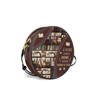 A House Is Not A Home Without Books And Cats HHRZ12083733KW Circle Crossbody Bag