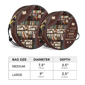 A House Is Not A Home Without Books And Cats HHRZ12083733KW Circle Crossbody Bag